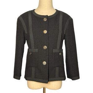 Chanel 2013 Black Cotton Tweed 3/4 Sleeve Jacket – Size 40